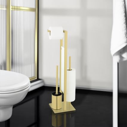 WENKO 26034100 - WC-набор RIVALTA 18x70 см нержавеющая сталь/золотой/белый/чёрный