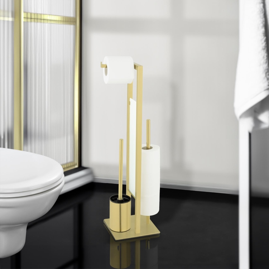 WENKO 26034100 - WC-набор RIVALTA 18x70 см нержавеющая сталь/золотой/белый/чёрный