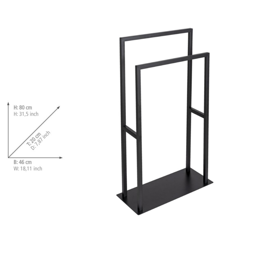 WENKO 26056100 - Стойка для полотенец RIVALTA, 46x80 см, нержавеющая сталь/чёрный