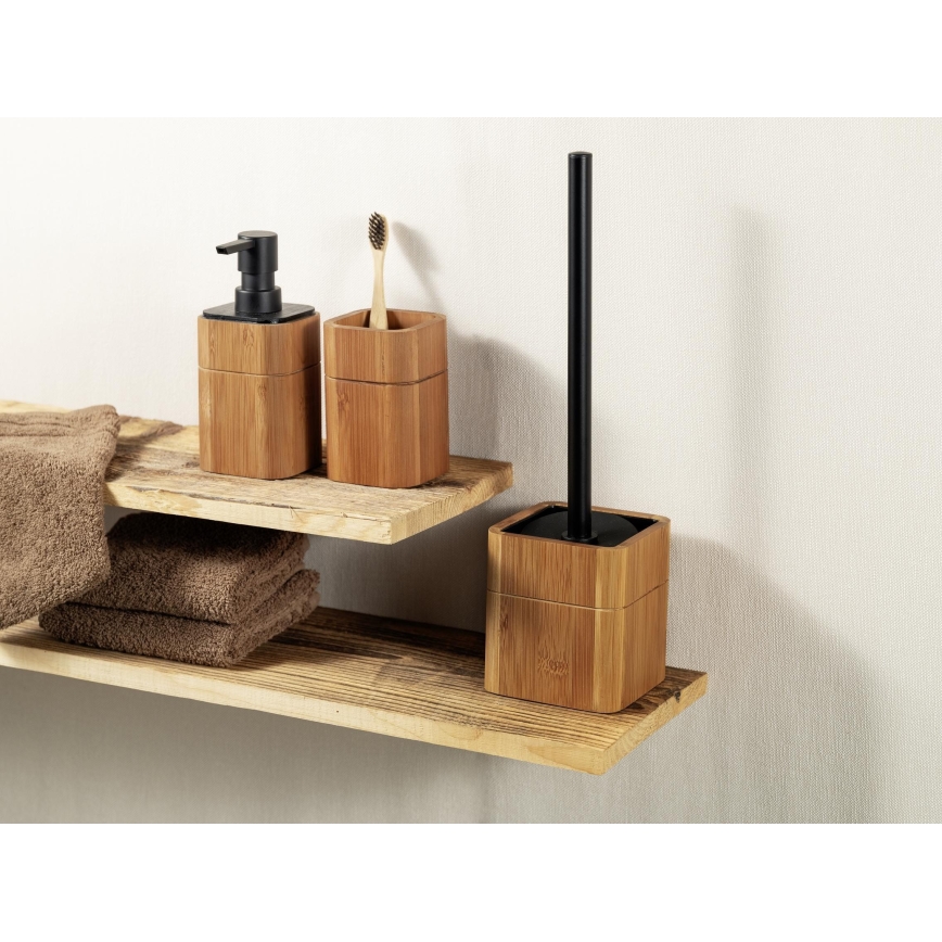 WENKO 26102100 - Дозатор для мила SERRO 7,5x16,5 cm коричневий/чорний