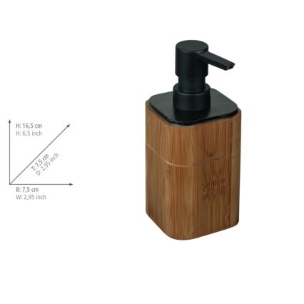 WENKO 26102100 - Дозатор для мила SERRO 7,5x16,5 cm коричневий/чорний