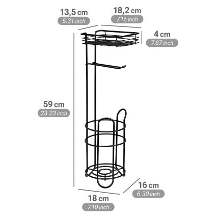 WENKO 71451800 - Держатель для туалетной бумаги 16x59 см черный