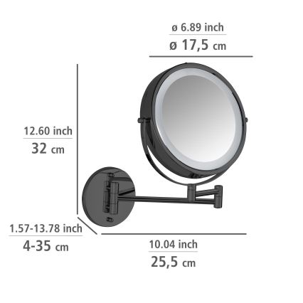 WENKO 71559800 - Дзеркало POWER-LOC 25,5x32 см чорне