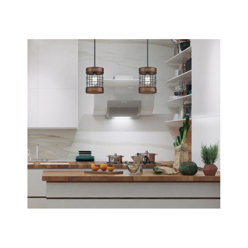Westinghouse 61179 - Підвісна люстра LANGSTON 1xE27/60W/230V barnwood