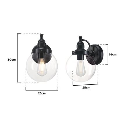 Westinghouse 61239 - Вуличний настінний світильник EDDYSTONE 1xE27/60W/230V IP44