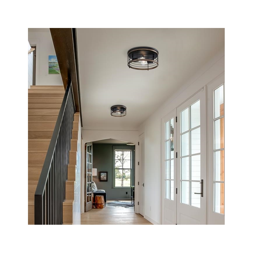 Westinghouse 61250 - Стельовий світильник ACKTON 2xE27/60W/230V barnwood