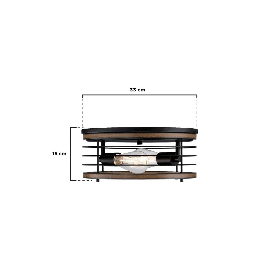 Westinghouse 61250 - Стельовий світильник ACKTON 2xE27/60W/230V barnwood