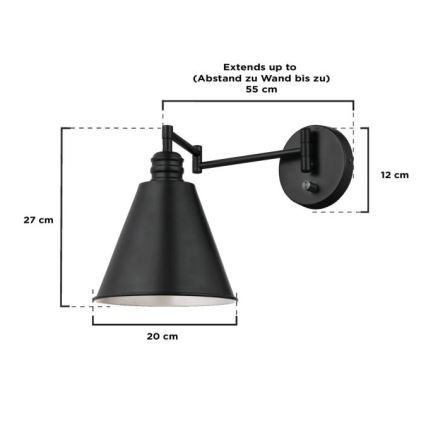 Westinghouse 61254 - Настінна лампа TROCADERO 1xE27/60W/230V