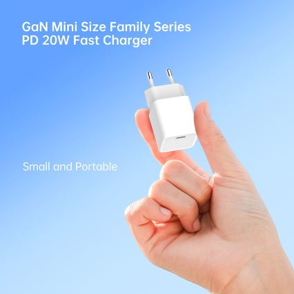 Winner Group- Адаптер зі швидкою зарядкою 1xUSB-C PD 20W + USB-кабель USB-C / USB-C 1м