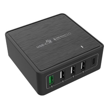 Winner Group - Адаптер зі швидкою зарядкою 5xUSB-C Power Delivery 60W чорний