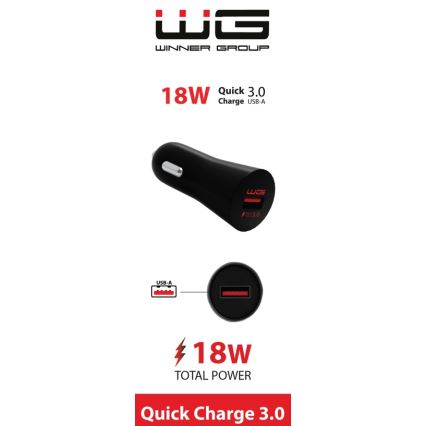 Winner Group - Автомобильное зарядное устройство 1xUSB-A Power Delivery 18W черный