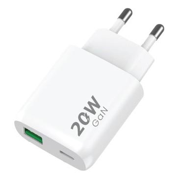 Winner Group - Блок быстрой зарядки 1xUSB-C + 1xUSB-A Power Delivery 20W белый