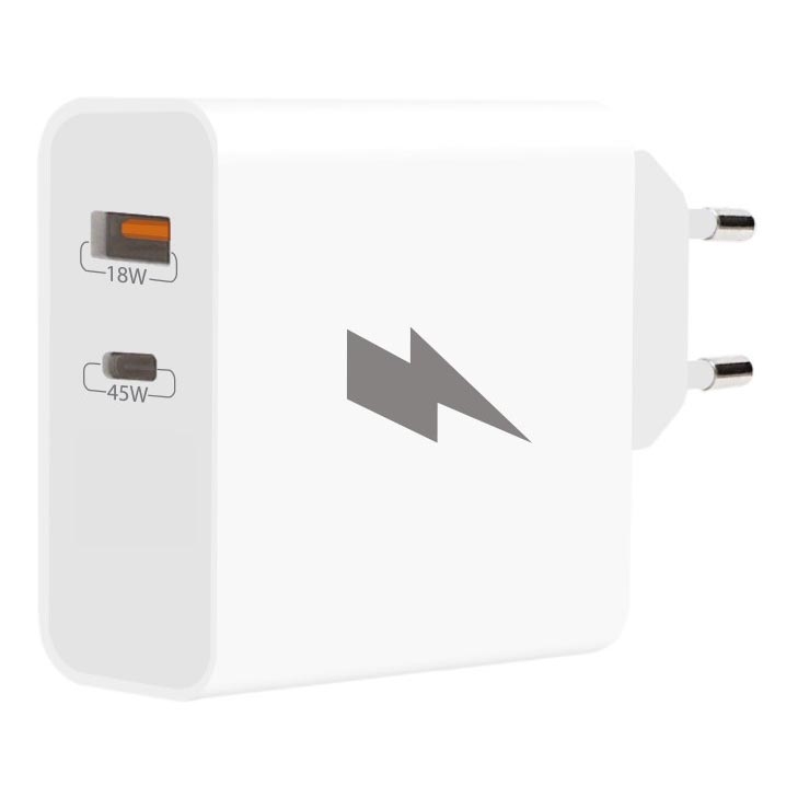 Winner Group - Блок быстрой зарядки 1xUSB-C + 1xUSB-A Power Delivery 45W белый
