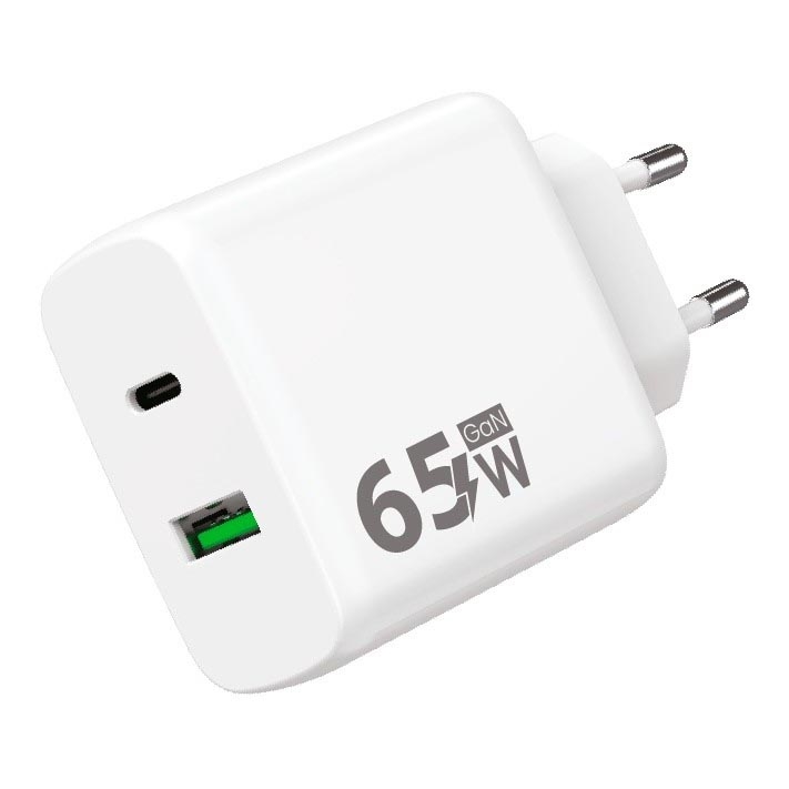Winner Group - Блок быстрой зарядки 1xUSB-C + 1xUSB-A Power Delivery 65W белый