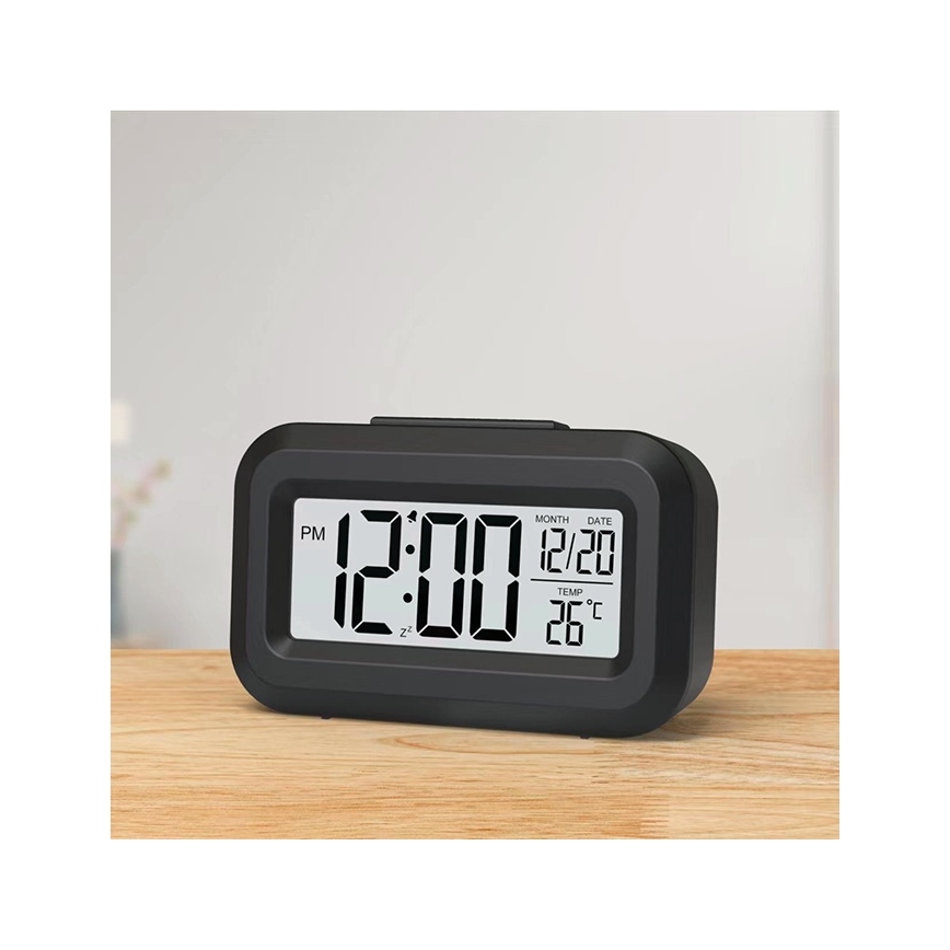 Winner Group - Будильник с ЖК-дисплеем и термометр 2xAAA черный