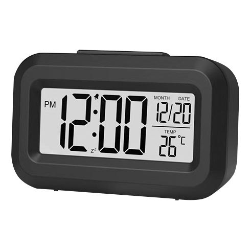 Winner Group - Будильник з РК-дисплеєм і термометром 2xAAA чорний