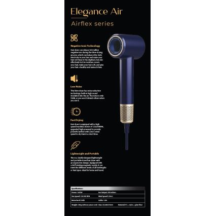 Winner Group - Фен з іонізатором Elegance Air 1600W/230V синій SCHUKO