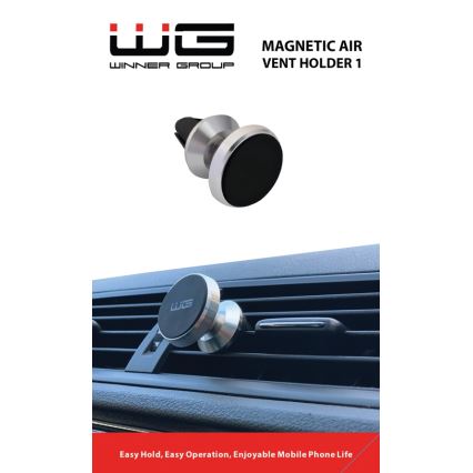 Winner Group - магнітний автомобільний тримач для телефону, срібний