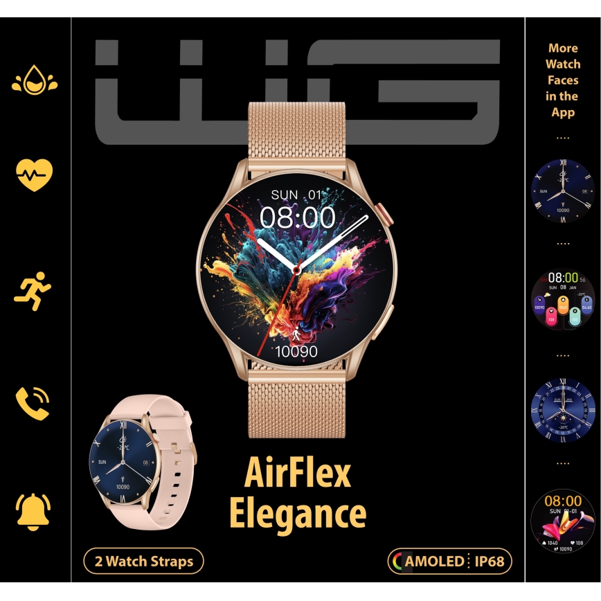 Winner Group - Розумний годинник AirFlex 2 Elegance 280 mAh IP68 золотий