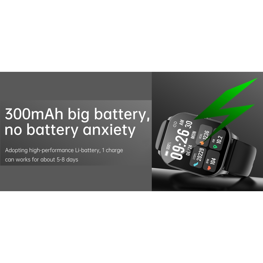 Winner Group - Розумний годинник AirFlexOn 300 mAh IP68 срібний