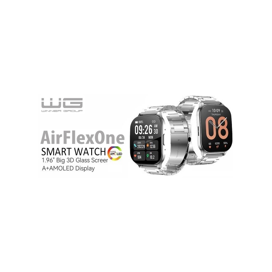 Winner Group - Розумний годинник AirFlexOn 300 mAh IP68 срібний