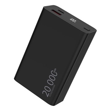 Winner Group - Універсальна мобільна батарея з дисплеєм 20000 mAh 20W Power Delivery чорний