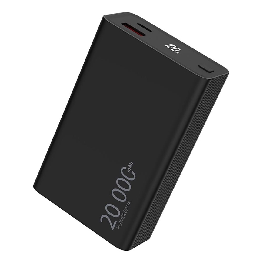 Winner Group - Універсальна мобільна батарея з дисплеєм 20000 mAh 20W Power Delivery чорний