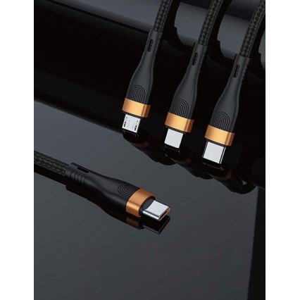 Winner Group -USB-кабель 3в1 USB-C / Lightning, USB-C и Micro USB 100W 1,5 м черный