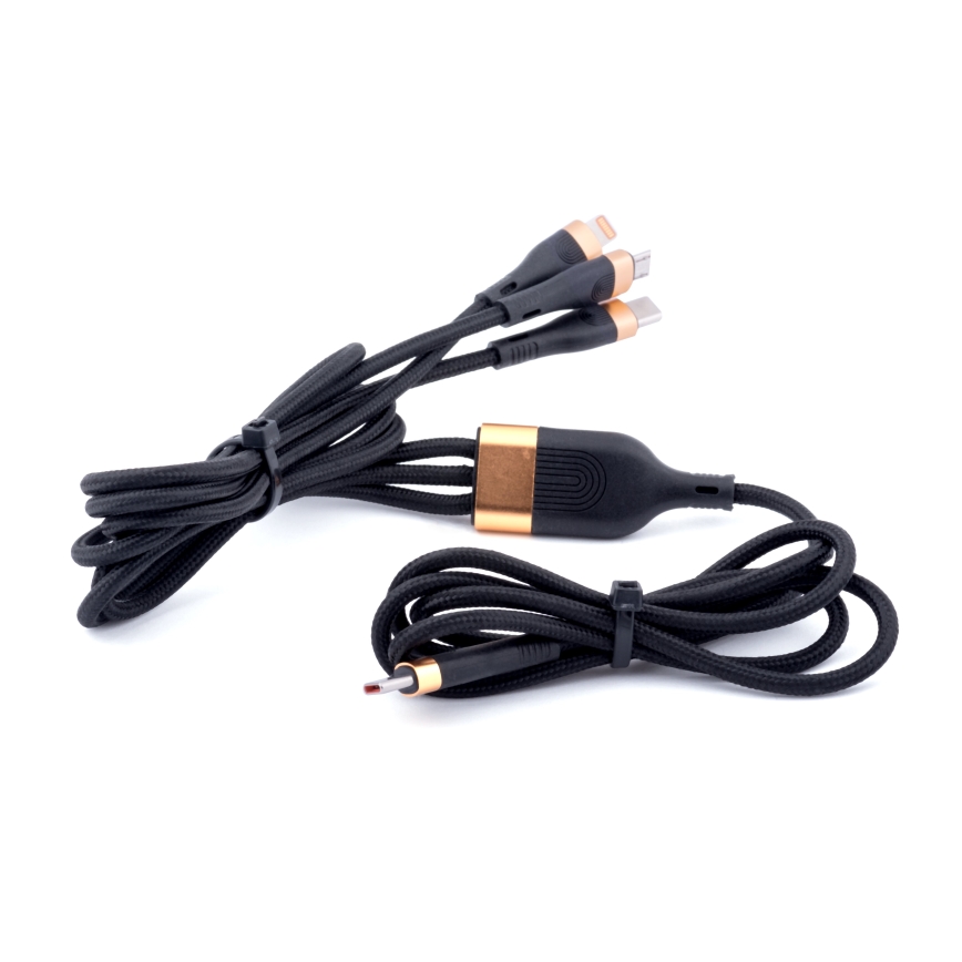 Winner Group -USB-кабель 3в1 USB-C / Lightning, USB-C і Micro USB 100W 1,5м чорний