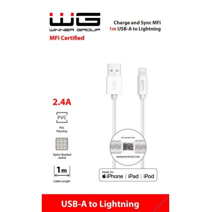 Winner Group - USB-кабель MFI Lightning / USB-A 1м білий