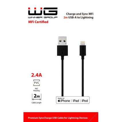 Winner Group - USB-кабель MFI Lightning / USB-A 2м чорний