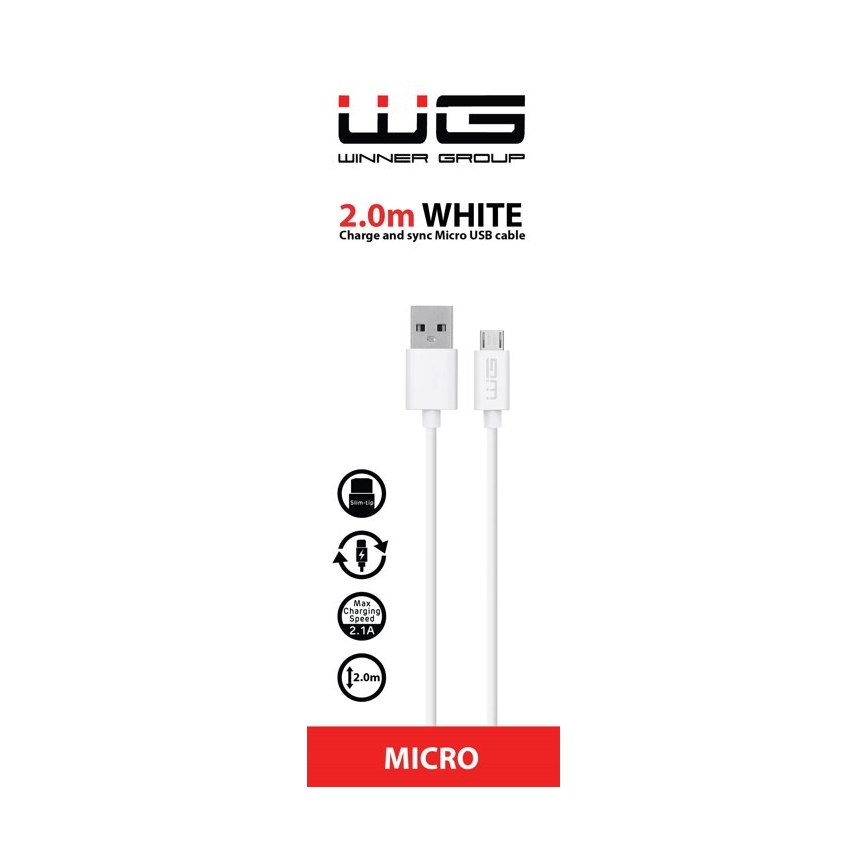 Winner Group - USB-кабель Micro USB / USB-A 2м білий