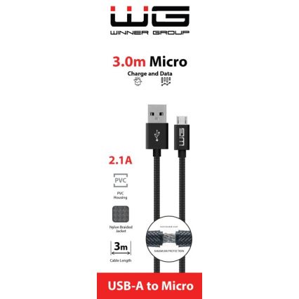 Winner Group - USB-кабель Micro USB / USB-A 3м чорний