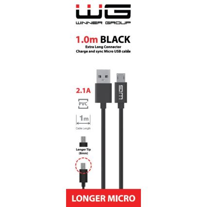Winner Group - USB-кабель подовжений Micro USB / USB-A 1м чорний