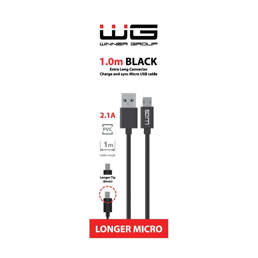 Winner Group - USB-кабель удлинительным Micro USB / USB-A 1 м черный
