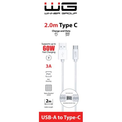 Winner Group - USB-кабель USB-C / USB-A 60W 2 м белый