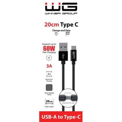 Winner Group - USB-кабель USB-C / USB-A 60W 20 см черный