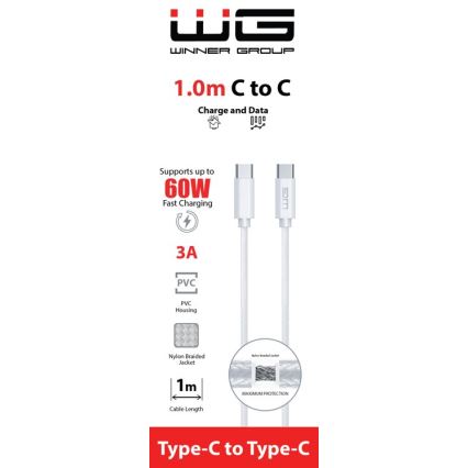 Winner Group - USB-кабель USB-C / USB-C 60W 1 м белый
