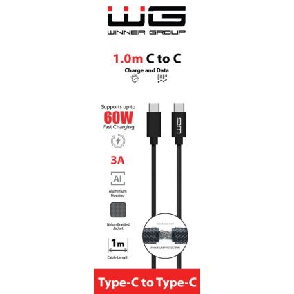 Winner Group - USB-кабель USB-C / USB-C 60W 1 м черный