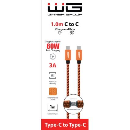 Winner Group - USB-кабель USB-C / USB-C 60W 1 м оранжевый