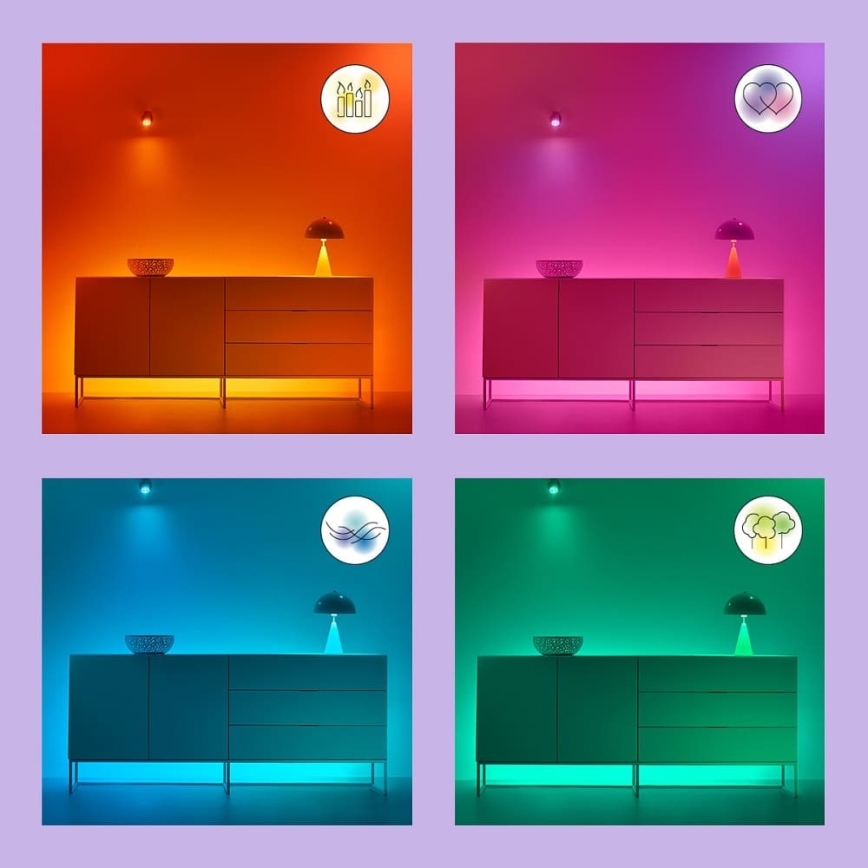 WiZ - Світлодіодний RGB регульований за яскравістю стельовий світильник SUPERSLIM LED/22W/230V 2700-6500K Wi-Fi чорний