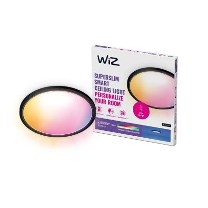 WiZ - LED RGB стельовий світильник з регулюванням яскравості SUPERSLIM LED/32W/230V 2700-6500K Wi-Fi чорний