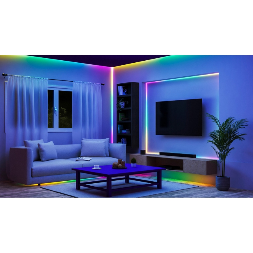 WiZ - LED RGBIC стрічка з регулюванням яскравості 10 м LED/21 Вт/230 В 2700–6500 К Wi‑Fi