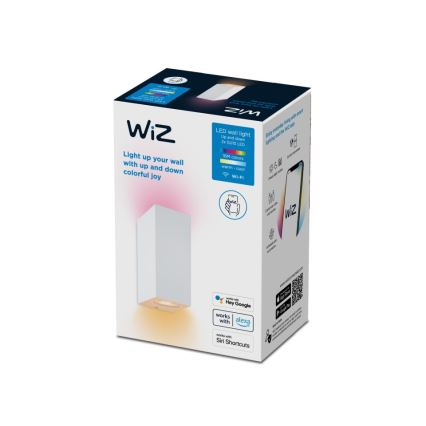 WiZ - Настінний LED RGBW світильник з регулюванням яскравості UP&DOWN 2xGU10/4,7W/230V 2200-6500K Wi-Fi CRI 90 білий