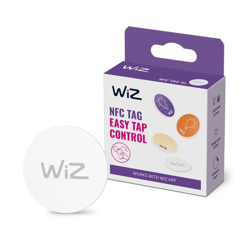 WiZ - NFC Самоклеюча бирка для керування освітленням 4 шт.