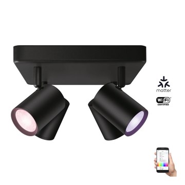 WiZ - RGBW Точковий LED світильник з регулюванням яскравості IMAGEO 4xGU10/4,9W/230V 2200-6500K Wi-Fi CRI 90 чорний