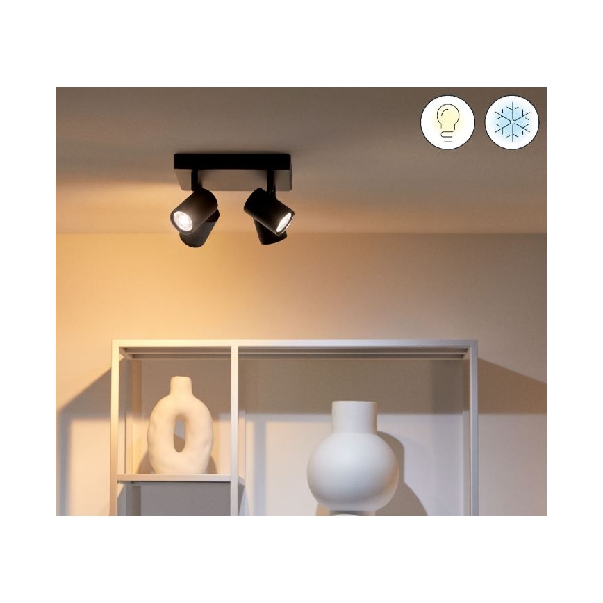 WiZ - RGBW Точковий LED світильник з регулюванням яскравості IMAGEO 4xGU10/4,9W/230V 2200-6500K Wi-Fi CRI 90 чорний