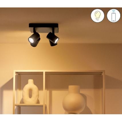 WiZ - RGBW Точковий LED світильник з регулюванням яскравості IMAGEO 4xGU10/4,9W/230V 2200-6500K Wi-Fi CRI 90 чорний