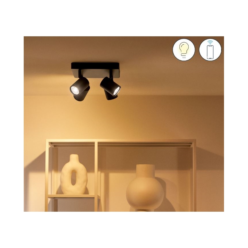 WiZ - RGBW Точковий LED світильник з регулюванням яскравості IMAGEO 4xGU10/4,9W/230V 2200-6500K Wi-Fi CRI 90 чорний