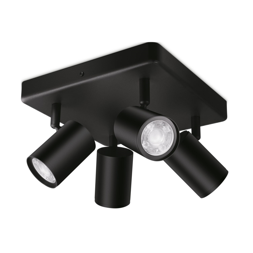 WiZ - RGBW Точковий LED світильник з регулюванням яскравості IMAGEO 4xGU10/4,9W/230V 2200-6500K Wi-Fi CRI 90 чорний